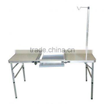 folding Barbecue BBQ Table with iron pan&lamp holder