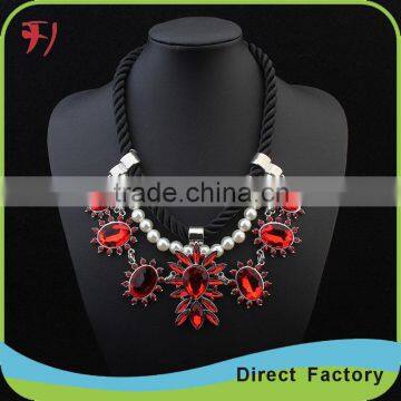 hot sales women fancy necklace design statement necklaces Pearl flower Necklaces acessories