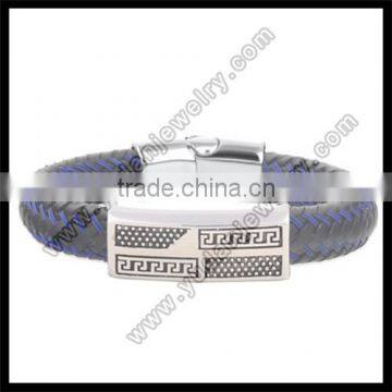 Stainless Steel Leather Bracelet Wholesale Leather Cuff Bracelet photo-4