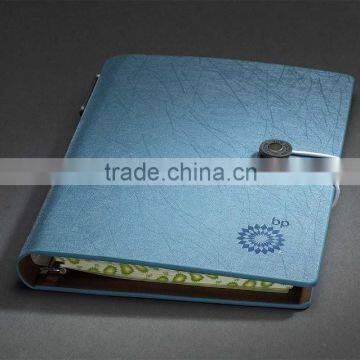 2014 Popular Leather Loose-leaf Metal Ring Diary photo-6