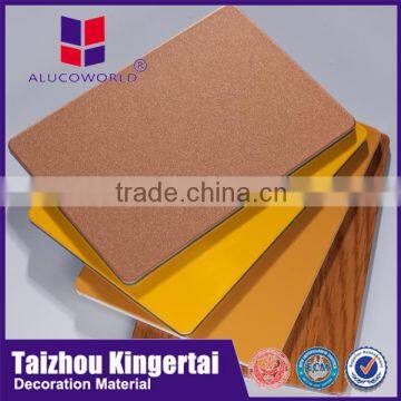 Alucoworld China leading home feeling interior acp 4x8 decorative pe coating gold aluminum composite