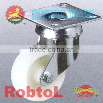 Nylon caster, plain bearings;PP wheel is available (itemID:GRHE) -Mary