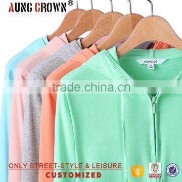 Antil Pilling Zip Up Hoodies For Woman OEM