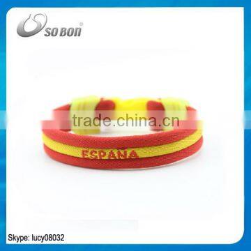 Promotional negative ion Sports country flag silicone bracelets