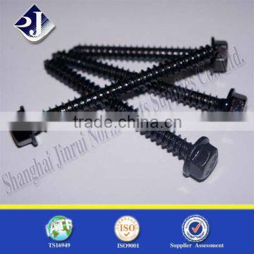 Hexagon Head Self Tapping DIN571 Black Wood Screw With Flange