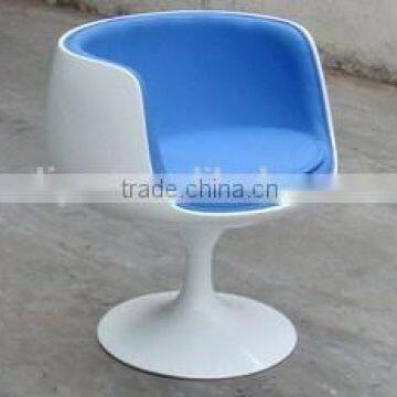 fiberglass single PU leather cup shaped tea coffee shop leisure chairs