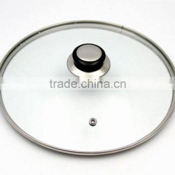 Hot-sale 24 cm Thickness 4mm Cooking Glass Pot Lid & Stainless Steel Glass Cover photo-3