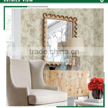 hot printing vinyl coated wallpaper, taupe pastoral acanthus scroll wall covering for living room , new design wall sticker