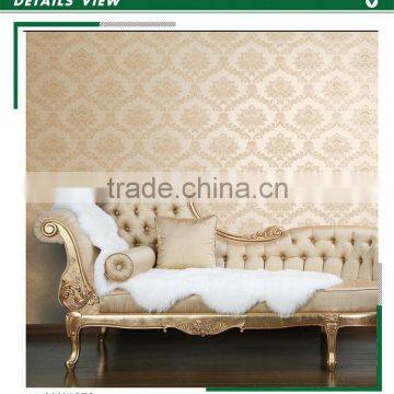 cheapest embossed non woven wallpaper, royal damask wall decor for tv background wall , fabulous wall sticker designs