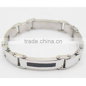 Factory Custom Stainless Steel Carbon Fiber Bracelet