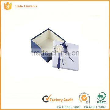 Shanghai supplier accept custom gift packaging paper box with bowknot ribbon