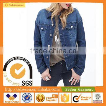 Wholesale Lightweight Long Sleeves Fashion Button-Front Denim Jacket