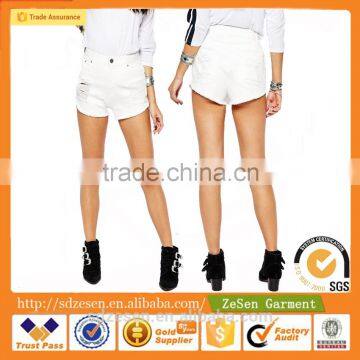 Wholesale Sexy Panties White Denim Ripped Shorts Ripped Jeans Shorts For Women