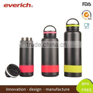 Double Wall Vacuum Stainless Steel Sports Water Bottle With Silicone Bend