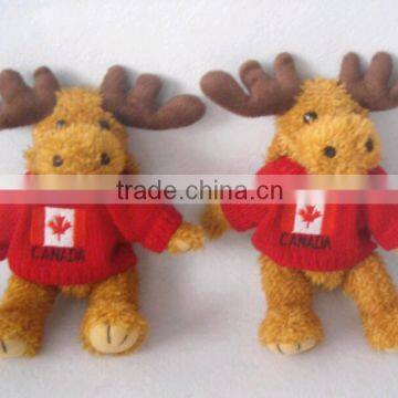 Hot Cheap Wholesale Stuffed Animal Brown Moose Reindeer Christmas Toy