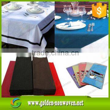 disposable tablecloth nonwoven 1.2m x 1.2m/heat-resistant pp non woven table runner/45/50gsm non-woven table cover/table cloth