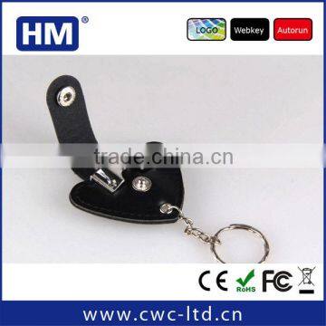 Leather USB drive 2GB4GB8GB16GB FCC/CE/ROHS HM wholesale Custom Solution Leather USB flash drive LOGO embossing