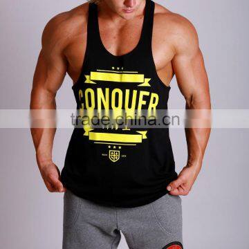 y back gym singlet with customized printing - Mens Wholesale Gym