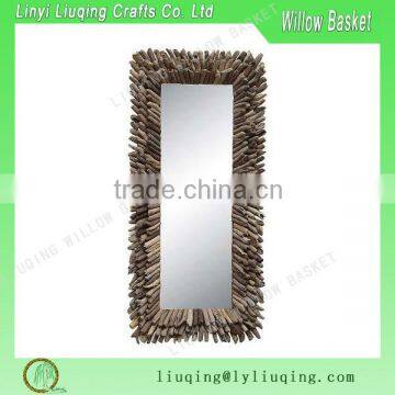 Unique mirror featuring driftwood framed/ wood frame stand mirror