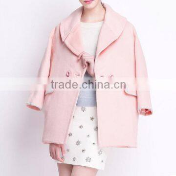 Newest And Fashionable Ladies Top Warm Winter Woolen Coat With Heavy Stitching