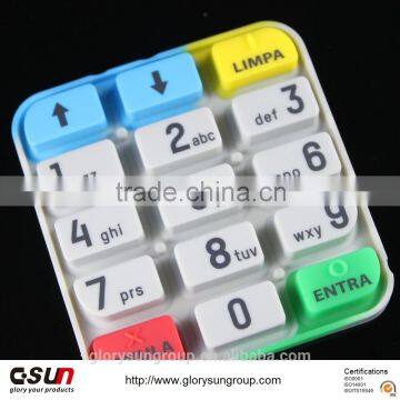 RoHS complied High Quality durable waterproof silicone keypad