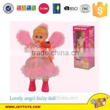 Hot sale lovely electric angel baby doll with violin musical toy, b/o baby doll with musical instrument