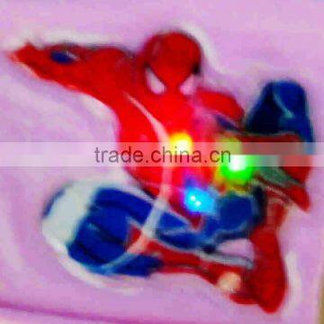 Printing PVC spider Cartoon Sticker Lighted Kid Led Cartoon T shirt sticker