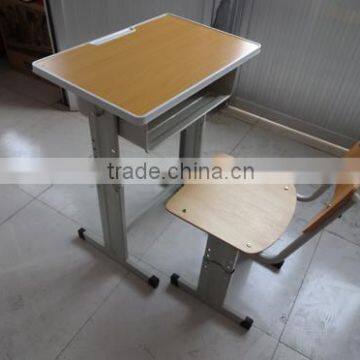 single steel wooden college desk and chair