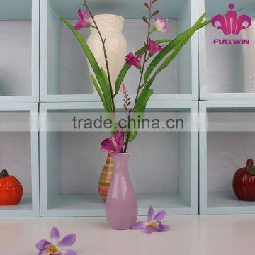 home decoration oval ceramic flower vase with purple color