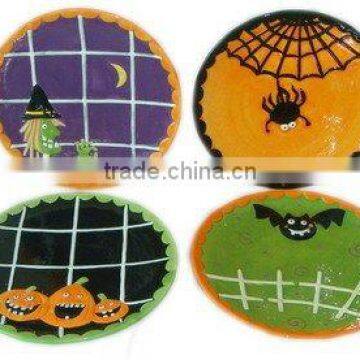 Handpainted Ceramic Halloween Plate