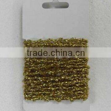 HOT SALE Gold Metallic Tinsel Sparkle Elastic Ribbon Cord for Present Wrapping Decorations