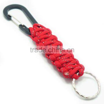 Beautiful Red Paracord Keychain 7 Strands Handmade Weave Paracord Survival Keychain With Carabiner Keychain