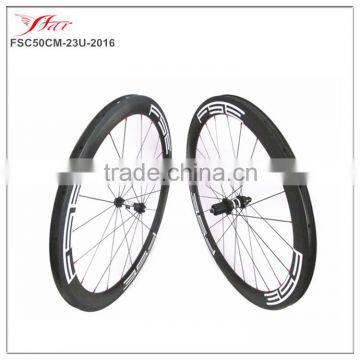 Best Sell! Far Sports 700C full carbon bicycle wheels, 2016 new U shape 50mmx23mm carbon wheels clincher with DT 350S hub