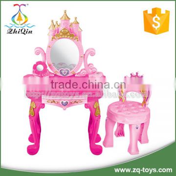 Good quality plastic kids dressing table with beauty set toy