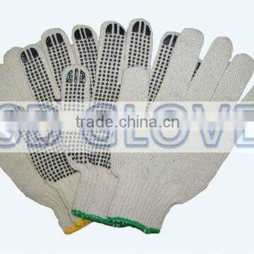 PVC dotted knitted working gloves