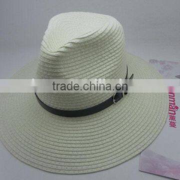 Newest top quality dark grey pp straw panama hat