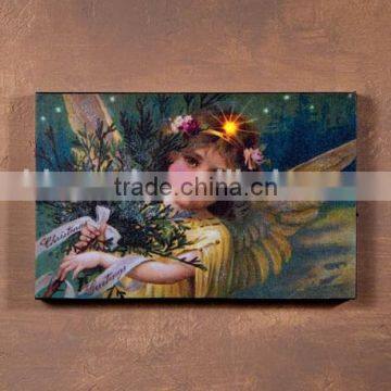 angel with christmas greetings canvas printing