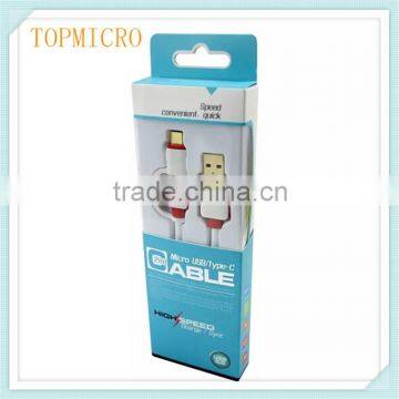 2016 Wholesale 2in1 Type C and Android Fast Charging Mobile Phone Usb Cable photo-4