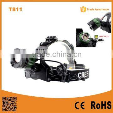 High Power C-REE XML T6 zoom led waterproof 2 x18650 battery rechargeableled headlamp