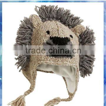 boys cartoon knit lion hat