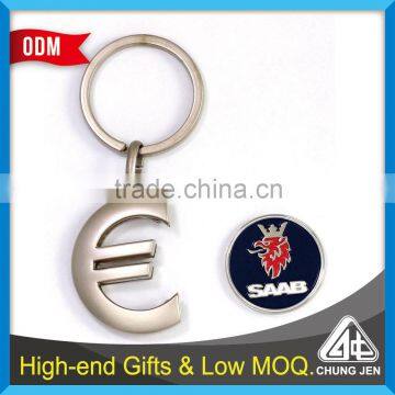 Souvenir Shiny Effect Particular Shape Euro Coin Keychain photo-5