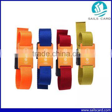 RFID woven wristband with customized logo printing