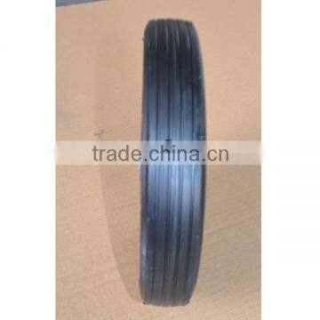 10x1.75 Inch Semi Pneumatic Rubber Wheel With Rib Tread and Steel Rim for Mowers and Handcarts photo-4