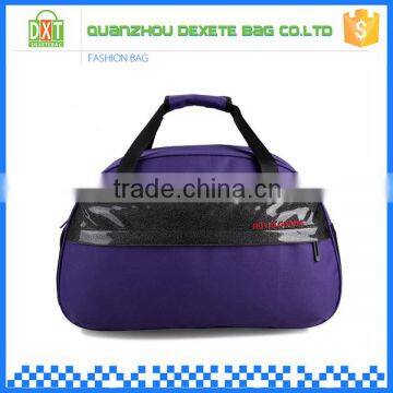 Cheap custom purple printed waterproof nylon travel bag logo