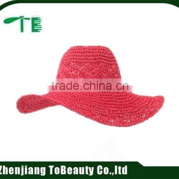 red crochet custom made straw hats