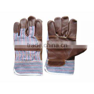 Dark color furniture glove patched palm stripe cotton back