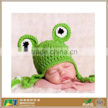 Lovely Boy And Girl Green Frog 100% Acrylic Comfortable Baby Hat