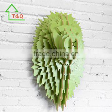 DIY Wooden Lion Trophy Animal Head 3D Wooden Animal Wall Decoration photo-5