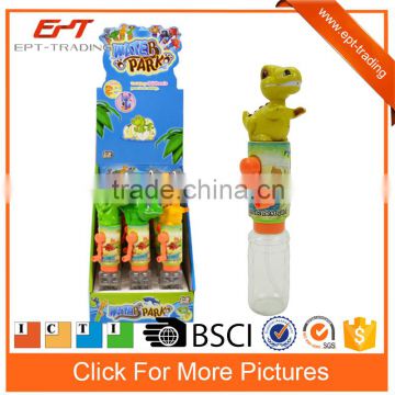 Plastic dinosaur shape water gun with toys candy tube for kids