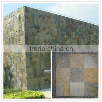 Yellow Black Grey Culture Stone Wall Stone Cladding